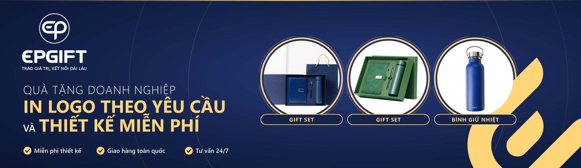 Quà tặng doanh nghiệp (tone navy-gold 30/10/2026)