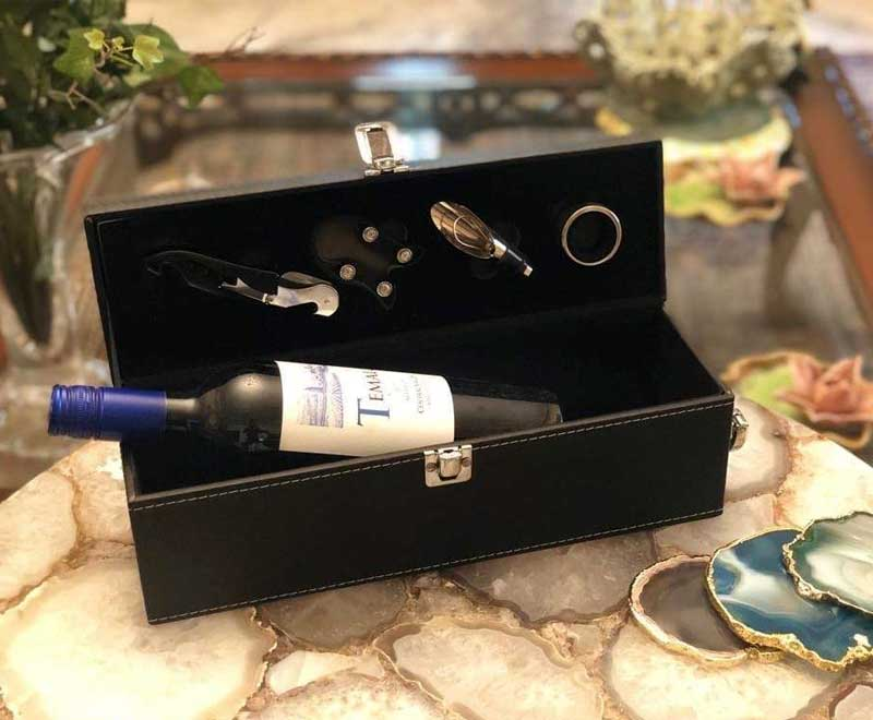 hộp da đơn rượu vang