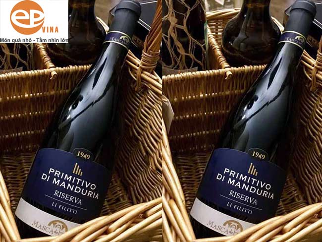 Hộp gỗ đựng rượu 6 chai vang Li Filitti Primitivo